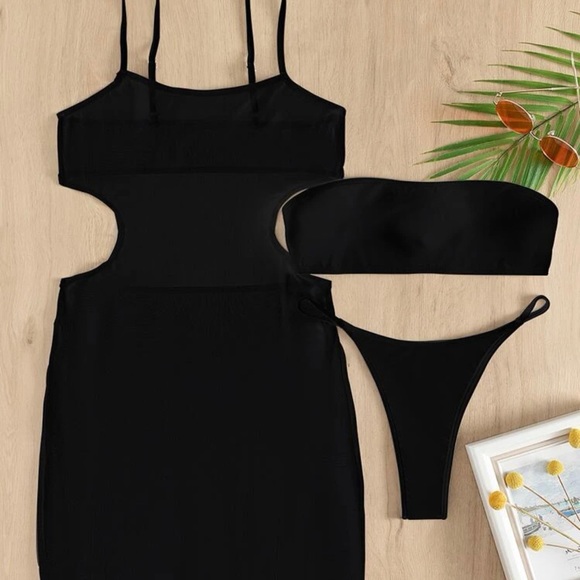 3 piece black swimwear set. Size Small. Brand new!! - Picture 3 of 9